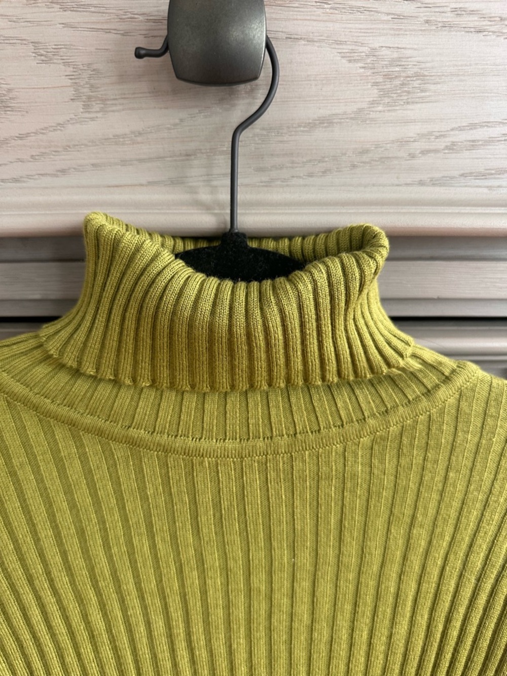 Ribbed Turtleneck Sweater in Olive Green - Picture 5 of 7